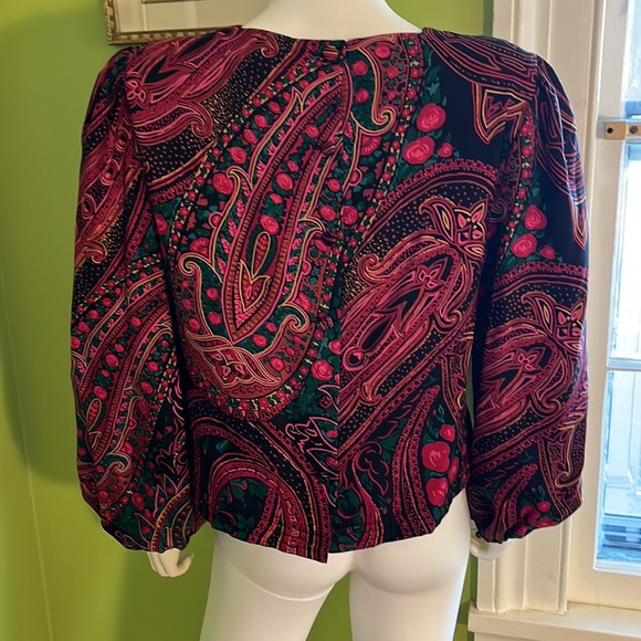 Anne Crimmins for Umi Collections vintage 80s/90s wool & silk challis blouse - Picture 4 of 7